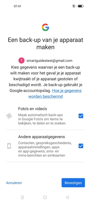 Selecteer uw voorkeursopties en selecteer Bevestigen