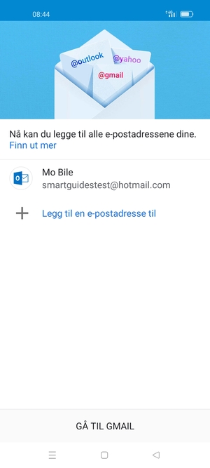 Velg GÅ TIL GMAIL