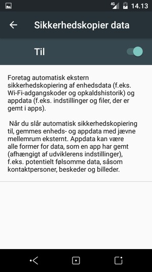Vælg Tilbage-knappen