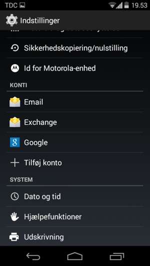Scroll til og vælg Google