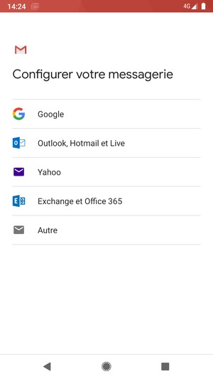 Sélectionnez Exchange et Office 365