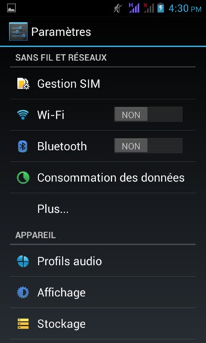 Sélectionnez Plus...