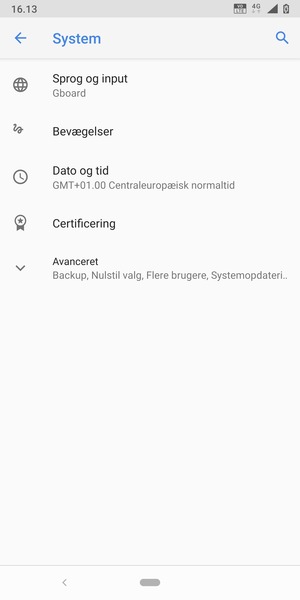 Vælg Avanceret