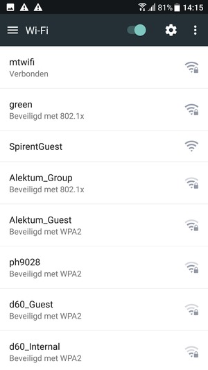 U bent nu verbonden met het WiFi-netwerk