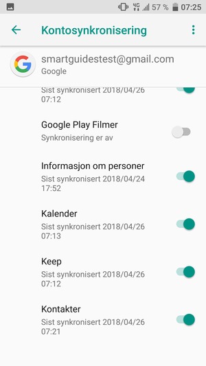 Forsikre deg om at Kontakter er valgt
