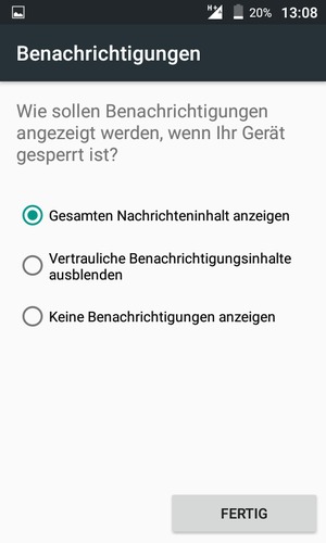 Wählen Sie die gewünschte Option und wählen Sie FERTIG