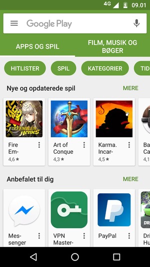 Vælg søgefeltet