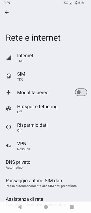 Seleziona SIM