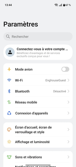 Sélectionnez Réseau mobile