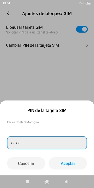 Introduzca su PIN de tarjeta SIM antiguo y seleccione Aceptar