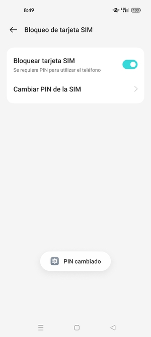 Su PIN de la SIM ha sido cambiado