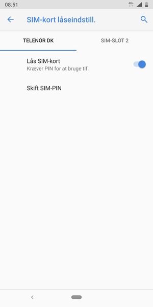Vælg Public og Skift SIM-PIN
