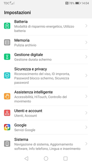 Scorri e seleziona Sistema