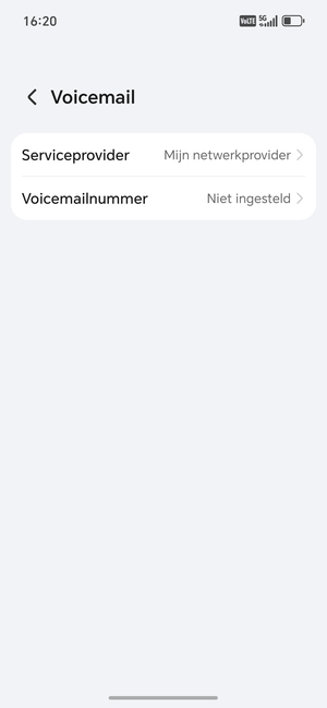 Selecteer Voicemailnummer
