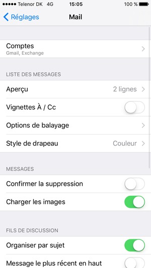 Sélectionnez Comptes