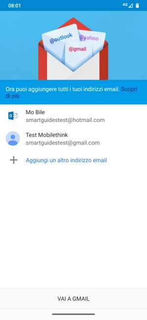 Seleziona VAI A GMAIL