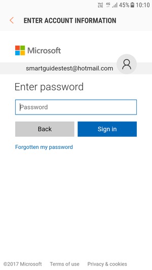 Enter your password and select Sign in