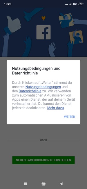 Wählen Sie WEITER