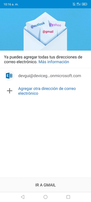 Seleccione IR A GMAIL