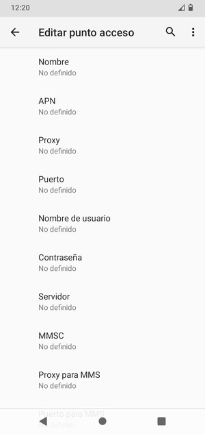 Introduzca la información de Internet