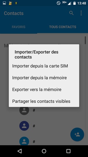 Sélectionnez Importer depuis la carte SIM