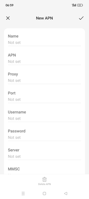 Enter Internet information