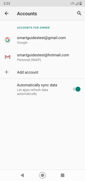 Select your Google account