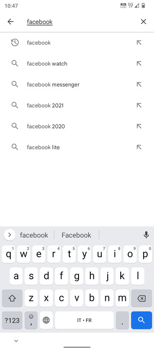 Inserisci il nome dell'app e seleziona Ricerca