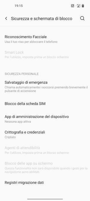 Scorri e seleziona Blocco della scheda SIM