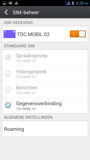Selecteer Roaming