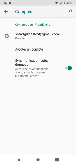 Sélectionnez votre compte Google