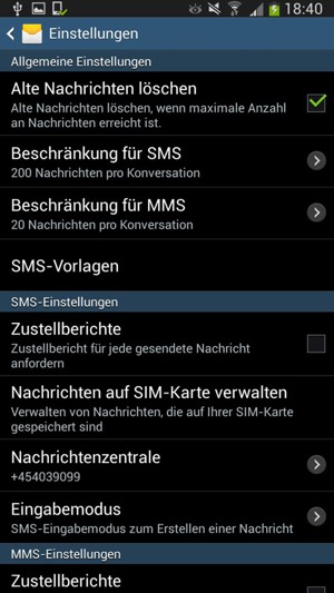 Wählen Sie Nachrichtenzentrale