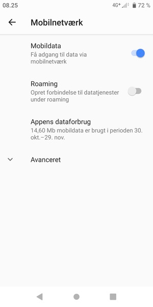 Vælg Avanceret