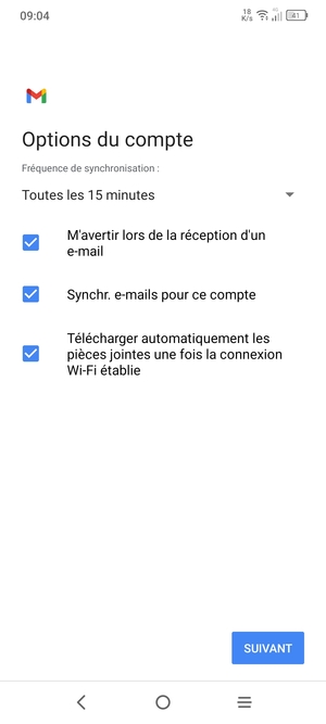 Sélectionnez SUIVANT