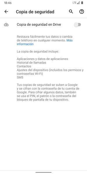 Active Copia de seguridad en Drive