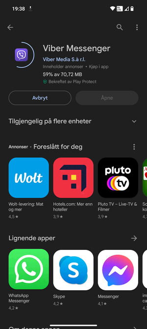 Vent til installasjonen er ferdig