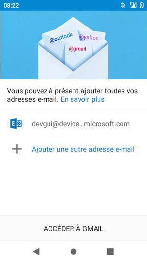 Sélectionnez ACCÉDER À GMAIL