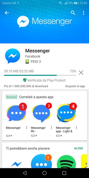 Attendi il completamento del processo di installazione