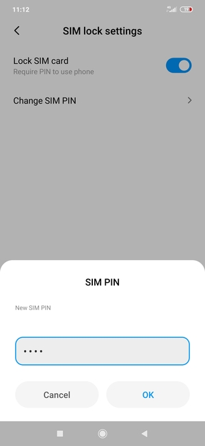 Enter your New SIM PIN and select OK