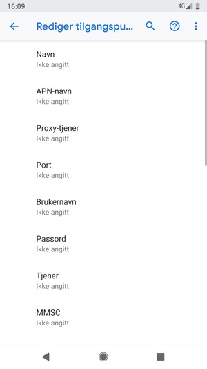Skriv inn internett-informasjon