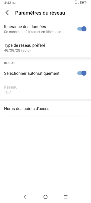 Activer ou désactiver Itinérance des données