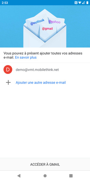 Sélectionnez ACCÉDER  À GMAIL