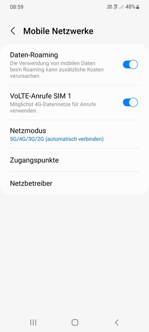 Schalten Sie Daten-Roaming an oder aus