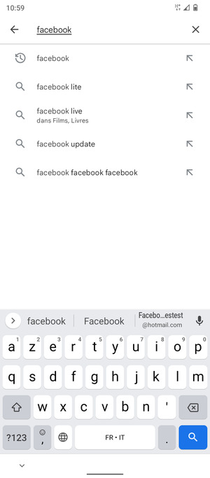 Saisissez le nom de l'appli et sélectionnez Rechercher
