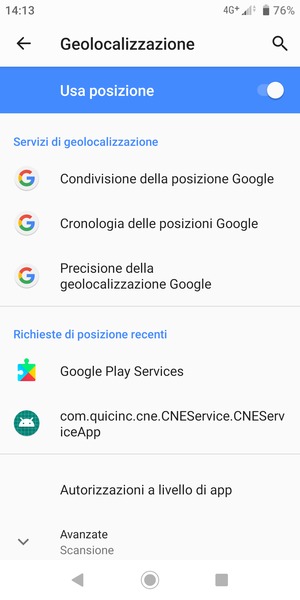 Disattiva Geolocalizzazione