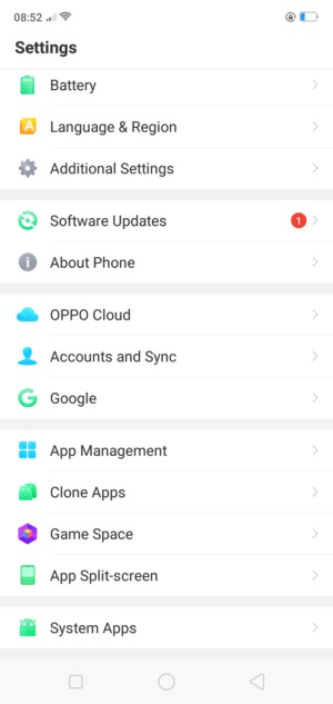 Scroll to and select System Apps