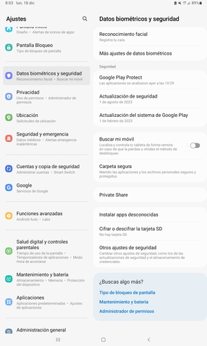 Seleccione Otros ajustes de seguridad