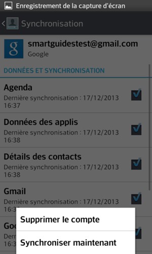 Sélectionnez Syncroniser maintenant