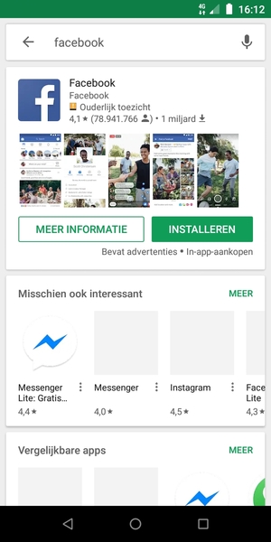 Selecteer de app