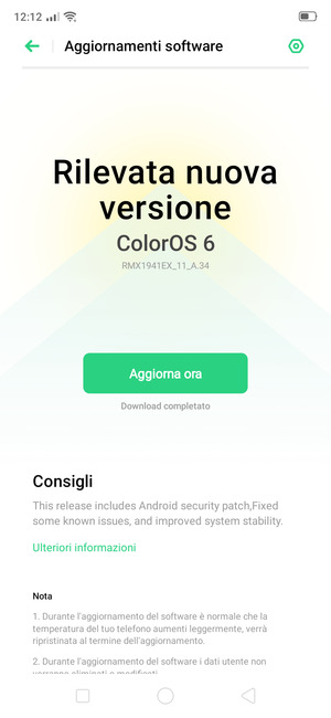 Se il tuo telefono non è aggiornato, segui le istruzioni sullo schermo.